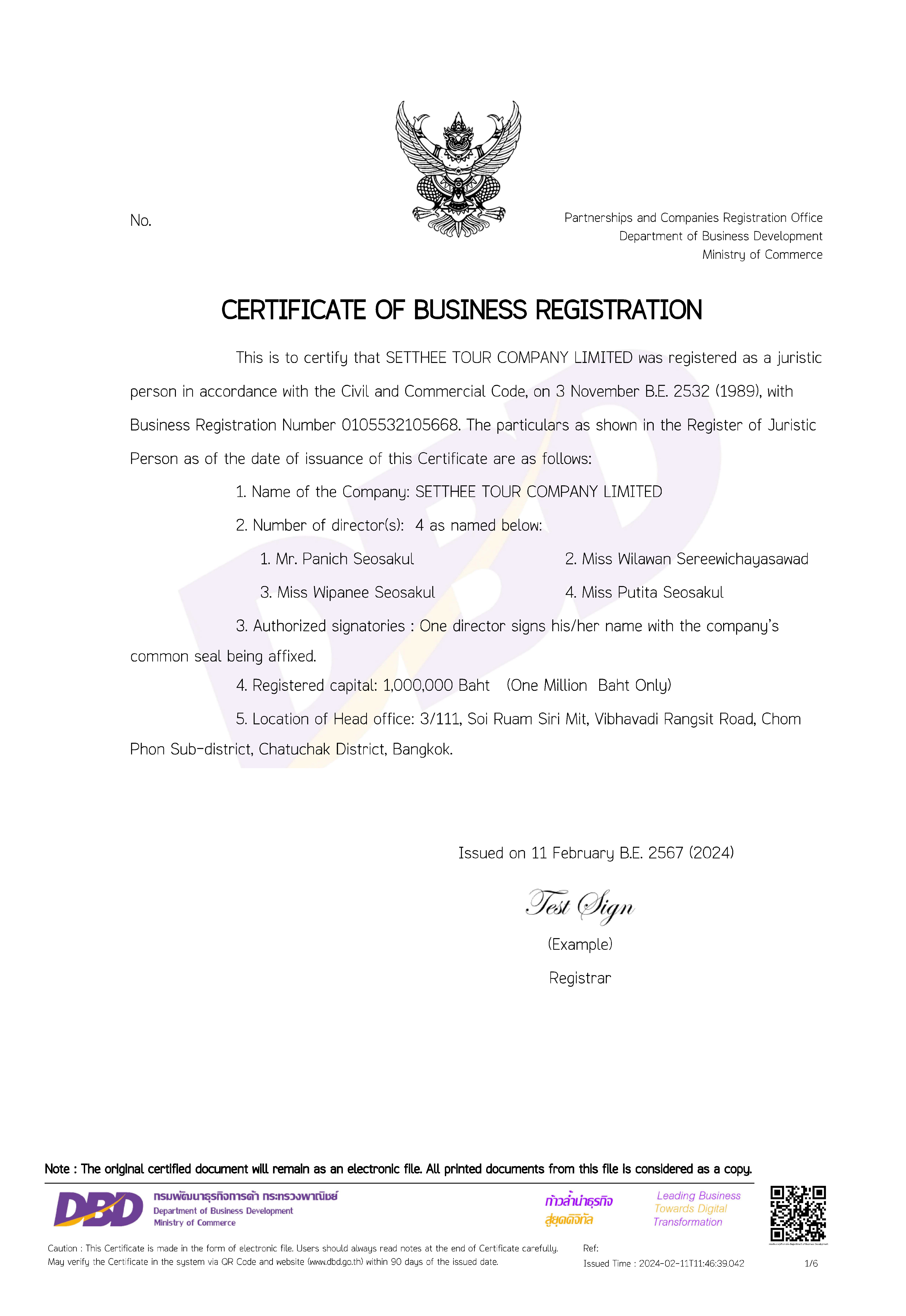 Company Certificate